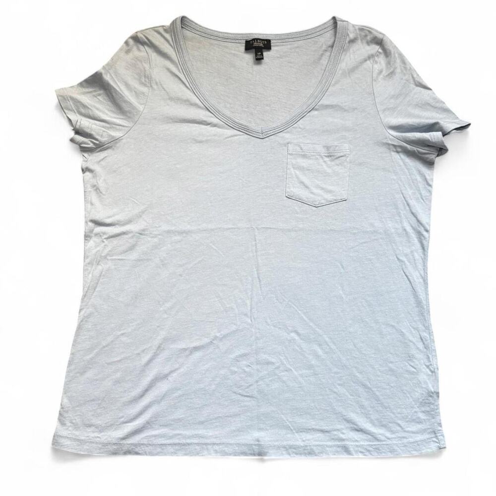 NEW Talbots Women’s Basics Baby Blue Pocket V-Neck T-Shirt — XP